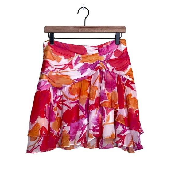 Milly Pink and Orange Floral Skirt - Picture 1 of 9